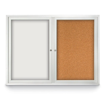 United Visual Products Corkboard, Cobalt/Bronze, 72" x 48" UV419I-BRONZE-COBACC